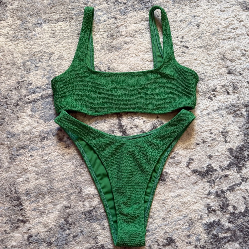 Pacsun Green Knit Bikini Set